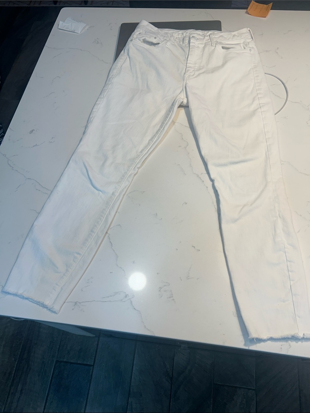 MOTHER White Ankle Crop Jeans Super Soft
